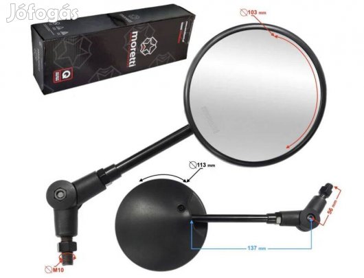 Moretti - jobb-jobb menetes kerek tükör Eladó