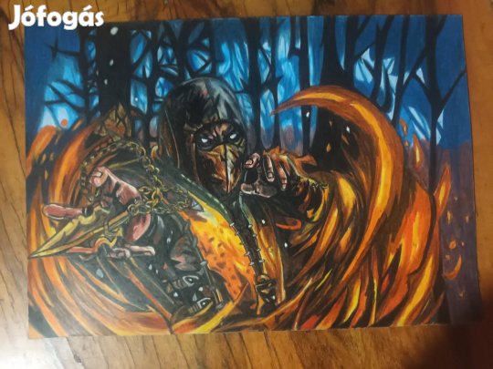 Mortal Combat Skorpió rajz A4 méret