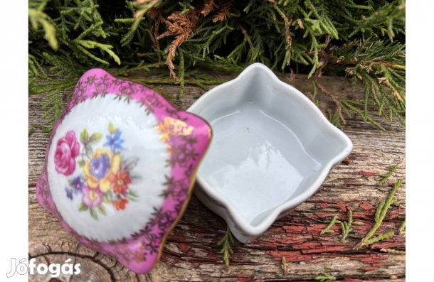 Moschendorfi porcelán szelence, ékszertartó dobozka