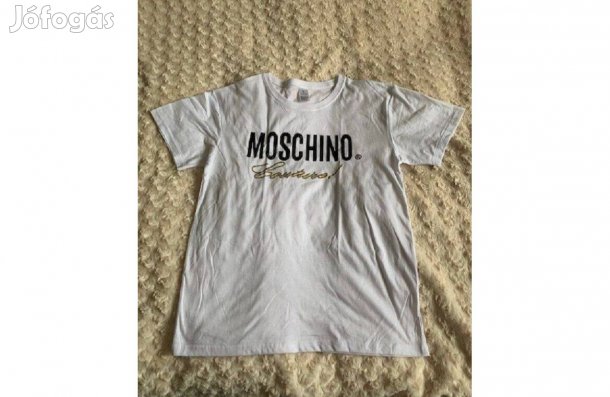 Moschino feliratú fehér színű női póló M-L új