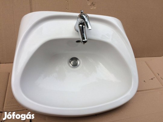 Mosdó alföldi porcelán 55 cm vízcsappal eladó fehér
