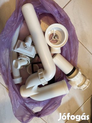 Mosdó/kád lefolyó szifon alkatrészek (vegyes csomag)