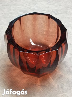 Moser üveg váza, jelzett eladó