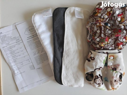 Mosható pelenka csomag, betéttel, új, sosem használt