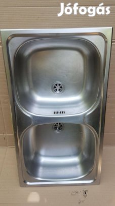 Mosogató két mély tálcás rozsdamentes mosogatótálca