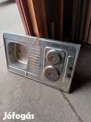 Mosogató tál-főzőlappal.