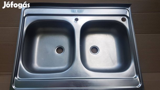 Mosogató tálca két medencés, peremes 80 cm x 60 cm