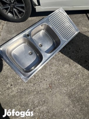 Mosogatótálca dupla medencés, rozsdamentes