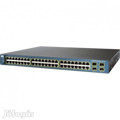 Most figyeljen! Cisco C3560-48PS-S 48 portos switch számlával, garanci