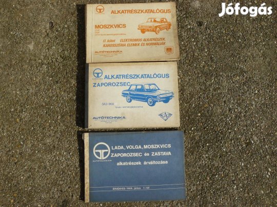 Moszkvics , Zaporozsec , Volga könyv