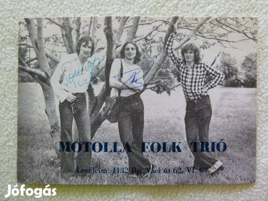 Motolla Folk Trió-dedikált lap