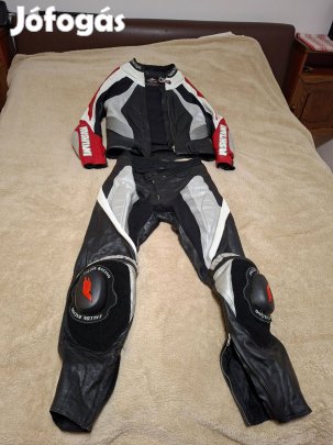 Motoros bőr kabát+nadrág 52-es méret kétrészes Kushitani új állapot