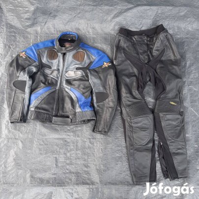 Motoros bőrdzseki és nadrág