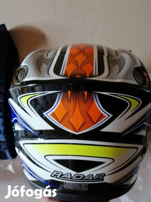 Motoros sisak Radar +tartó zsák +számla újszerű,extrákkal