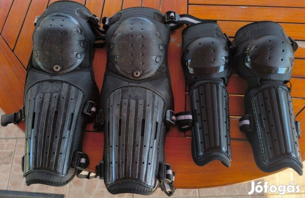 Motoros védőfelszerelés (lábszár, térd és könyökvédő)