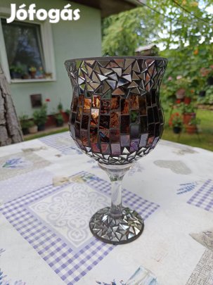 Mozaik gyertyatartó váza