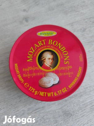 Mozart bonbon fém doboz, kerek tároló doboz - 2 db