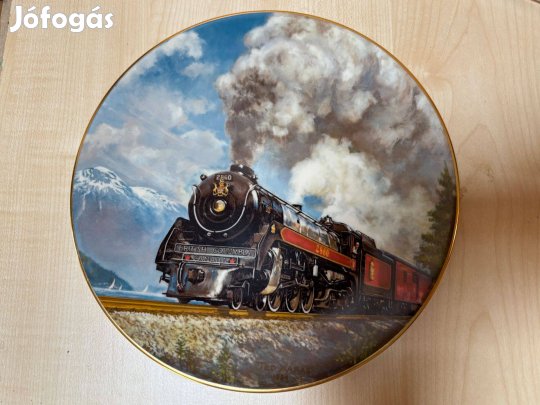 Mozdonyos porcelán dísztányér, Pacific Royal Hudson 2860