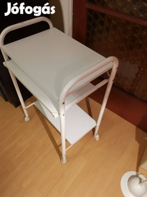 Mozgatható számítógépasztal/Gamer asztal kerekekkel, fehér