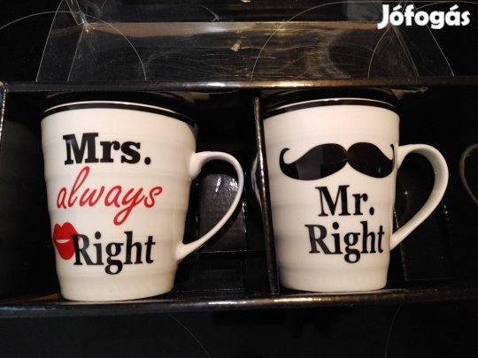 Mr.Right Mrs.always Right bögre pár gyári dobozában