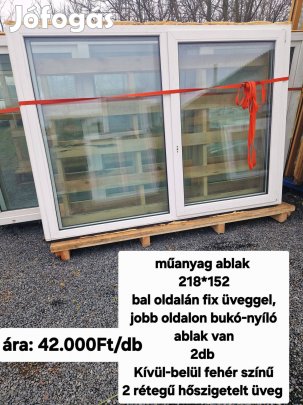 Műanyag ablak 218*152