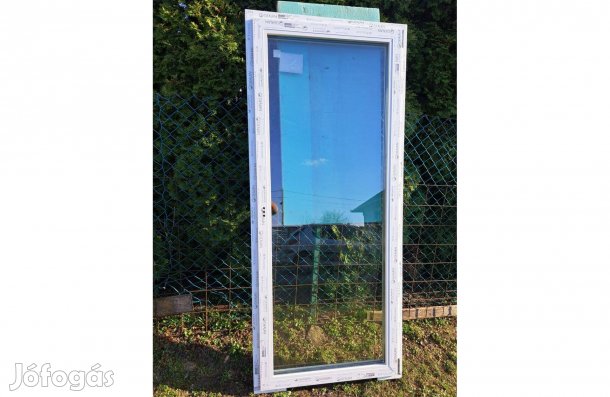 Műanyag erkélyajtó 90x208 cm Új!! 3 rtg. üveg