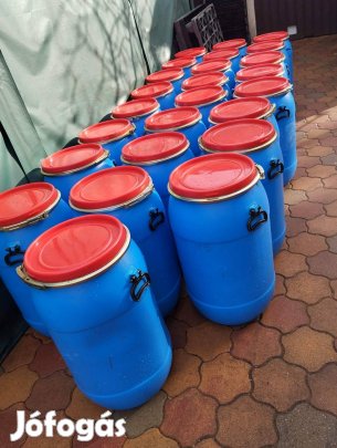 Műanyag hordó, műanyag, hordó, cefrés, savanyúságos, mézes 