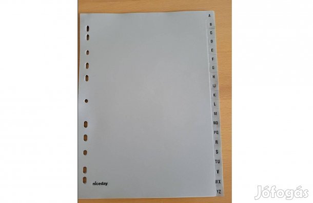 Műanyag szürke A/4 méretű, A-Z regiszter