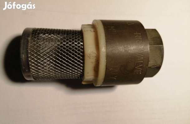 Műanyag tányéros lábszelep szűrőkosárral