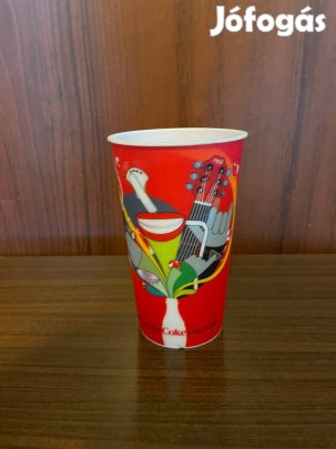 Műanyag új, coca-colás pohár, térhatású bevonattal