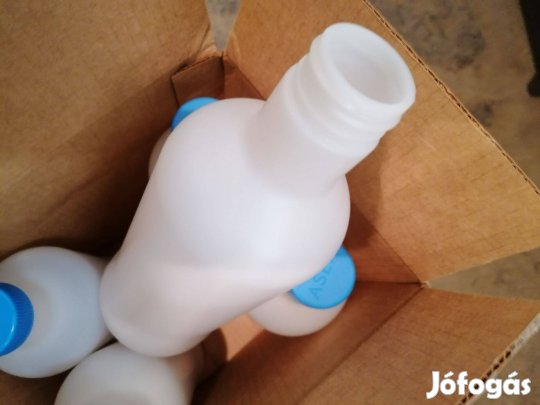 Műanyag üveg, flakon 1 literes vastag falú tiszta csavaros kupak