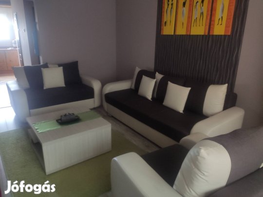 Műbör + szövet ülőgarnitúra 3+2+1