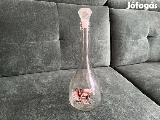 Muflon mintás boros vagy vizes üveg, vagy váza