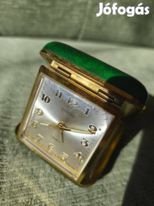 Működő Europa 7 jewels utazó-dobozos óra gyönyörű állapotban
