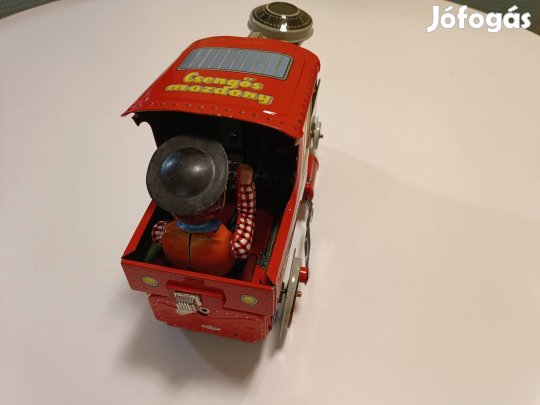 Működő Lemezgárugyár csengős mozdony eredeti dobozában 