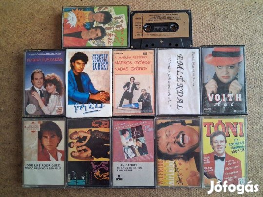 Mulatós, könnyűzenei stb. kazetta / 12 darab