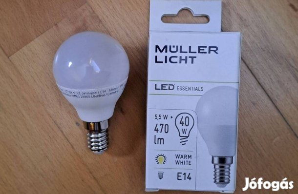 Müller Licht E14 kisgömb LED 5,5W 470lm E14 melegfehér izzó Új