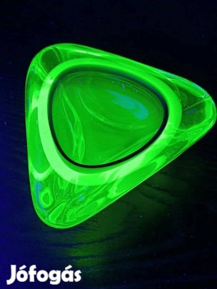 Murano Sommerso geode uránium üveg hamutál tál