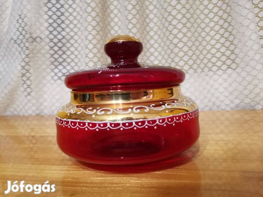 Murano bonbon tartó (18 karátos arannyal bevonva)
