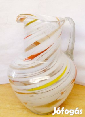 Muránói Splatter Art Glass boroskancsó márványos mintával 1950-1960-es