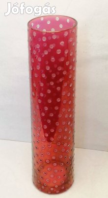 Muránói buborékos falú fúvott váza esőcsepp mintázattal Olaszországból