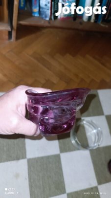 Muránoi gyönyörű lila tál /hamutartó. Hibátlan. Utánvét
