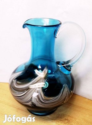 Muránói remekmű. Kék füles kancsó. 1950-1960 Olaszország