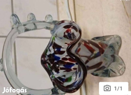 Muránói színes üvegkosár