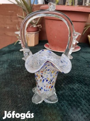 Muránói üveg kosárka