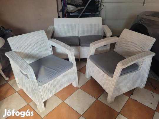 Műrattan kerti ülőgarnitúra, eladó