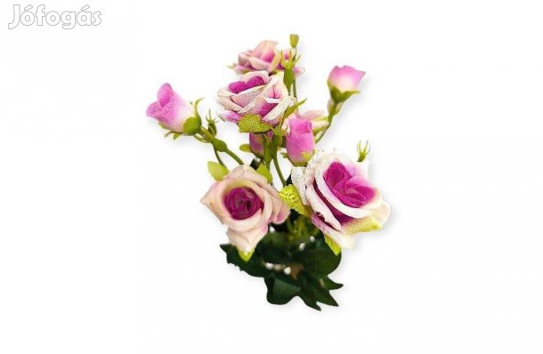 Műrózsa csokor cirmos lila, 43 cm