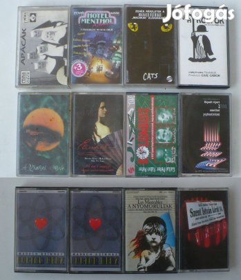 Musical / rockopera kazetta-pakk (12 db): A kölyök, Macskák, Dzsungel