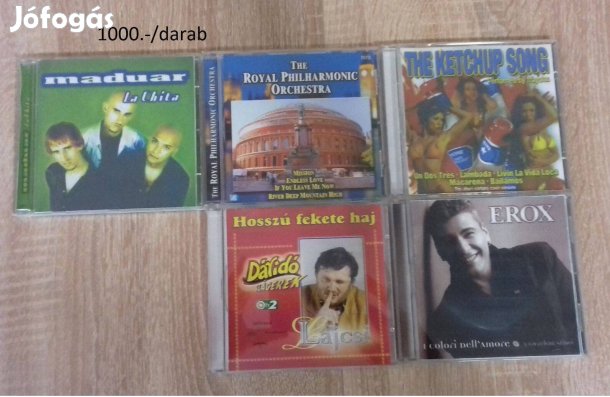 Műsoros, vegyes zenei CD lemezek(dáridó, Erox, Maduar, DJ Bobo