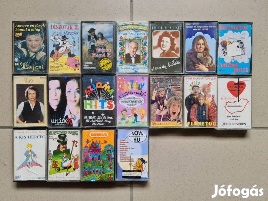 Műsoros kazettás magnó deck kazetta gyűjtemény 64 db